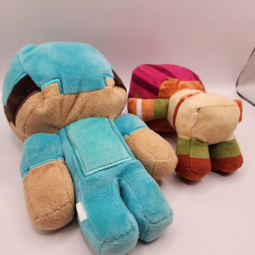 Minecraft Happy Explorer Diamond Steve, Adriene Stuffed Plush Jinx - Picture 3 of 3